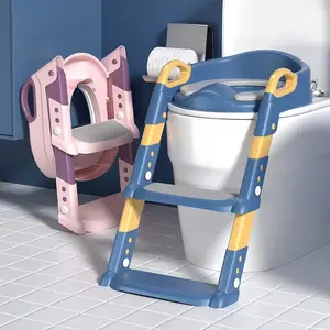 접이식 어린이 변기 훈련 화장실 아기 냄비 시트 소변기 의자 조정 가능한 스텝 스툴 사다리 편안한 안전 화장실
