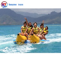 Vente directe d'usine pas cher 5 personnes gonflable banane bateau flottant ponton PVC Tube obstacle pour les jeux de Sports nautiques
