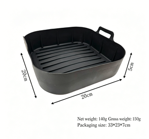New Design <b>Large</b> Reusable Silicone Air Fryer Liner Pot, Non-stick Baking Plate Set for Kitchen Cookware - Product Image 3