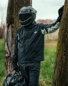 Traje de <span class=keywords><strong>Lluvia</strong></span> para Motocicleta para Hombre, Impermeable, Cortavientos, Transpirable, con Capucha Reflectante, Cierre de Cremallera, para Senderismo al Aire Libre, con Logotipo, Color Negro - Product Image 6