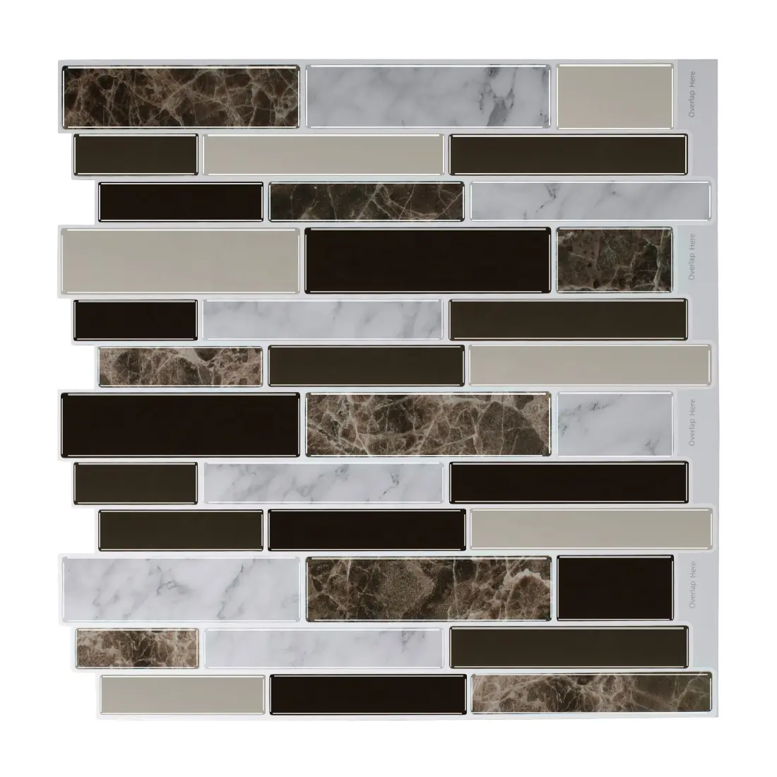 Vivaci piastrelle fabbrica all'ingrosso decorazione della casa bastone su piastrelle carta da parati spessore 1.2mm Backsplash per cucina bagno