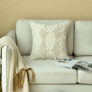 Innermor Style bohème coton <span class=keywords><strong>lin</strong></span> taie d'oreiller carré touffeté boule géométrique housse <span class=keywords><strong>de</strong></span> <span class=keywords><strong>coussin</strong></span> motif rayé pour la décoration d'hôtel - Product Image 4