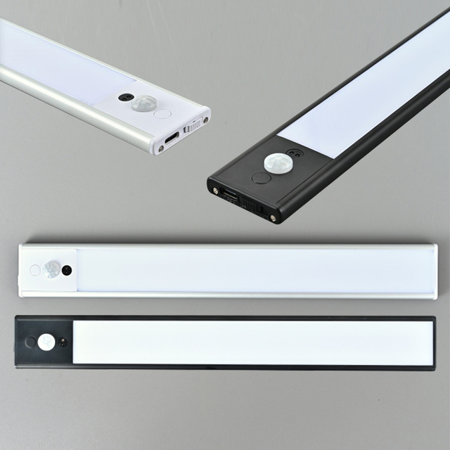 Banqcn Aluminum Smart Dimmable Display Cordless Under Cabinet Profile Motion Sensor 3 Color Led Lights for Kitchen Cabinet