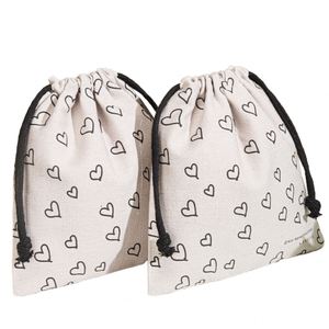 Custom Design Lovely Full Heat Transfer Printing Cotton Linen Drawstring Bag Cotton Jewelry Packing Drawstring <b>Pouch</b> - Product Image 1