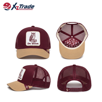 Casquette Trucker en Maille à 5 Panneaux Personnalisée en Usine, Réglable avec Fermeture Snapback, Visière Courbée, Patch Animal Tissé, Style Streetwear, Gorras, Casquettes de Baseball