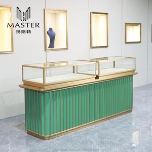 <strong>Custom</strong> Luxury Curved Display Cabinet Stainless Steel Glass <strong>Counter</strong> Display Shopping Mall Kiosk Perfume Glass Display Cabinet - Product Image 5