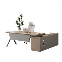 Ensemble de bureau et chaise modulaires en bois avec tiroir à dossiers - Mobilier de bureau commercial moderne