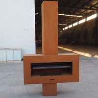 Cheminée en acier corten pour l'extérieur, robuste, avec cheminée, au prix le plus bas