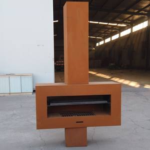 Chimenea de Leña para Exteriores de Acero Corten Resistente con Chimenea al Precio Más Bajo - Product Image 2