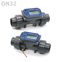 Débitmètre numérique LCD BT01-DN32 le plus vendu, compteur de remplissage d'eau à turbine électronique 40 mm, 40-460 L/min, alimentation 5-24 V