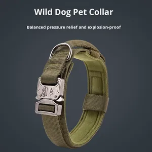 <strong>Tactical</strong> <strong>Dog</strong> <strong>Collar</strong> for Large <strong>Dogs</strong>-Polyester Nylon Solid Pattern Adjustable Buckle Quick Release Personalized All Seasons - Product Image 4