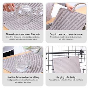 Household non-slip large-size thermal insulation water table mat silicone foldable dining table drying mat - Product Image 4