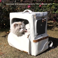 Sac à dos de transport pour chat et chien Petseek Oxford Extra Large, respirant, avec roulettes, pour utilisation en voiture