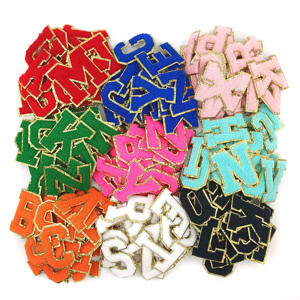 Nouvelle vente en gros d'usine, patch brodé à la main avec bordure dorée, paillettes brillantes, chenille, 6,5 cm, à repasser sur les vêtements, les sacs, les chapeaux - Product Image 4