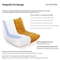 Fauteuil pouf compressible transfrontalier, chaise de salon/chalet moderne et minimaliste en velours, petite chaise longue individuelle pour salon/chambre