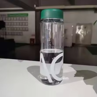 Bouteille shaker mélangeur 2 en 1 mini noire neuve avec logo personnalisé, 500 ml, Tritan Ecozen sans BPA, anti-fuite, pour la musculation et le fitness