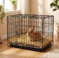 Cage à lapins pliable en métal massif avec grille de 2 cm et plateau en plastique, pour usage intérieur et extérieur, disponible en grandes et petites tailles, vente en gros