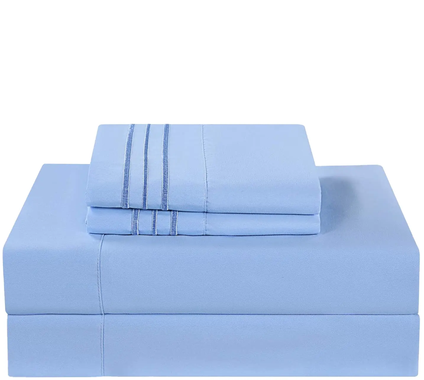 Drap de lit en microfibre, draps de lit de grande taille, sans rides, de styliste