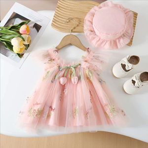 ชุดเดรสเด็กผู้หญิงปักลายดอกไม้<span class=keywords><strong>ขาย</strong></span>ดี พร้อมหมวก ชุดเดรสสม็อคสำหรับเด็กผู้หญิง - Product Image 5