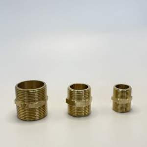 批发G1/2 G3/4 G1 Bspp公X外螺纹黄铜六角螺纹管接头，用于水管 - Product Image 2