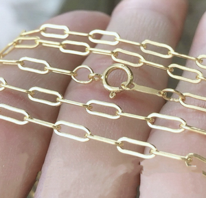 <span class=keywords><strong>Collier</strong></span> chaîne en <span class=keywords><strong>or</strong></span> rempli 14 carats B4366 2,5 mm, véritable chaîne en <span class=keywords><strong>or</strong></span> rempli, chaîne à maillons croisés pour femmes et hommes, bijoux - Product Image 4