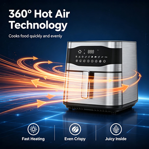 Friteuse à air Anbolife 9L 1800W, four électrique sans huile, écran tactile numérique, panier antiadhésif, certifié ETL pour la maison - Product Image 3