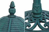Mangeoire à oiseaux Verdigris Pagoda, écologique, résistante à la rouille, en plastique, sur piédestal, pour la décoration extérieure du jardin