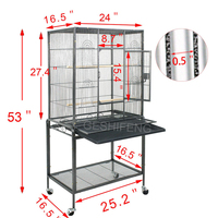 Xl Super Large Grand Ara Double Perroquet Cage Fil de Fer dans la Maison Luxe Canari Volière Extérieur Cage à Oiseaux Inséparables Cage