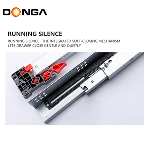 Glissière de tiroir <span class=keywords><strong>à</strong></span> fermeture amortie DONGGANG 3 volets pour meuble de cuisine, rail robuste de 22 po, glissière de tiroir <span class=keywords><strong>à</strong></span> montage dissimulé, glissière plate - Product Image 4