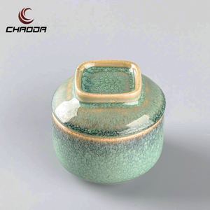 CHAODA Cerámica 150ml Azucarero Jade Verde Porcelana esmaltada Azucarero Estilo japonés Azucareros de cerámica - Product Image 1