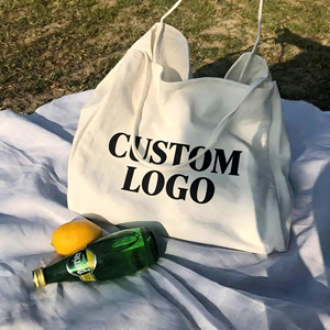 Sac fourre-tout en toile surdimensionné écologique pour femmes, en coton biologique réutilisable, avec logo personnalisé, fermeture éclair, motif de dessin animé, pour le quotidien et le week-end - Product Image 5