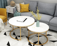 Cadre de table à thé rond en métal moderne 2022, pieds de table de type rond de taille simple pour le salon, combinaison de marbre et de ménage