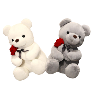 Orsacchiotto di Peluche <span class=keywords><strong>con</strong></span> Rosa, Personalizzabile per Regali di <span class=keywords><strong>Compleanno</strong></span>, Morbido Giocattolo per Bambini - Product Image 5