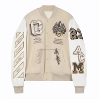 Fábrica Líder en la Venta al por Mayor de Chaquetas Varsity Personalizadas con Parches de Chenilla Bordados, Ropa Urbana Retro de Béisbol, OEM, Etiqueta Privada