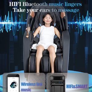 Ghế túi khí sang trọng 4D tin nhắn không trọng lực ai điều khiển giọng nói SL theo dõi ghế massage kép sang trọng toàn thân - Product Image 4