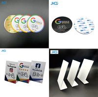 Plaque NFC en gros avec logo personnalisé, QR code, réseaux sociaux, Google, étiquette triangulaire en acrylique, 1k Review, carte de menu, carte de restaurant, carte de visite