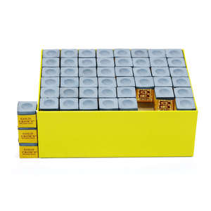 Gessetti Premium per Stecca da Biliardo e <span class=keywords><strong>Snooker</strong></span>, Colore Grigio Corona Dorata, 144 Pezzi/Scatola - Product Image 2