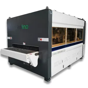 CNC wide belt profile sander brush sanding and polishing machine for wood flat board office furniture