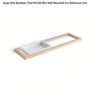 Porte-savon en bambou 154x107x30 mm à fixer au mur pour salle de bain - Product Image 3