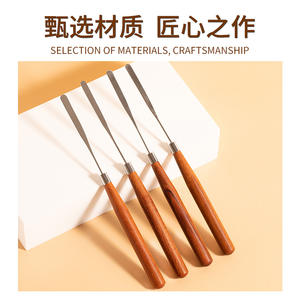 Espátula de acero inoxidable para mezcla de uñas, barra de espátula de madera para <span class=keywords><strong>arte</strong></span> de uñas, pigmento agitador de Metal, mezclador de maquillaje, herramientas de manicura - Product Image 3