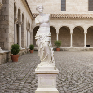 Statue de Vénus de Milo en marbre blanc de conception européenne faite à la main, surface personnalisable, sculpture durable pour la maison, le jardin et l'extérieur, 5 ans - Product Image 1