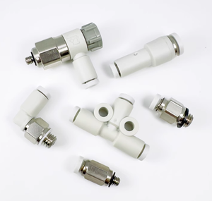 Controlador de Velocidad Neumático Genuino SMC AS2201F - 02 07S X21 con Conexión Rápida en Codo y Salida de Medidor - Product Image 1