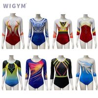 Leotardos de Gimnasia para Niñas Adultas, Diseño Personalizado, Venta al Por Mayor, con Logotipo Personalizado, Tejido Transpirable y de Secado Rápido de Nailon/Cachemira