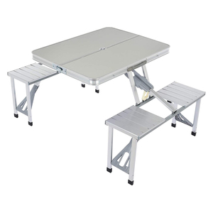 Tavolo pieghevole con sedie <span class=keywords><strong>da</strong></span> 4, Set di sedie <span class=keywords><strong>da</strong></span> tavolo <span class=keywords><strong>da</strong></span> <span class=keywords><strong>campeggio</strong></span>, tavolo <span class=keywords><strong>da</strong></span> Picnic <span class=keywords><strong>in</strong></span> <span class=keywords><strong>alluminio</strong></span> e sedie per feste <span class=keywords><strong>da</strong></span> pranzo <span class=keywords><strong>in</strong></span> spiaggia ed eventi - Product Image 1