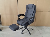 Chaise de bureau ergonomique pour grands et robustes, chaise de direction inclinable en tissu gris