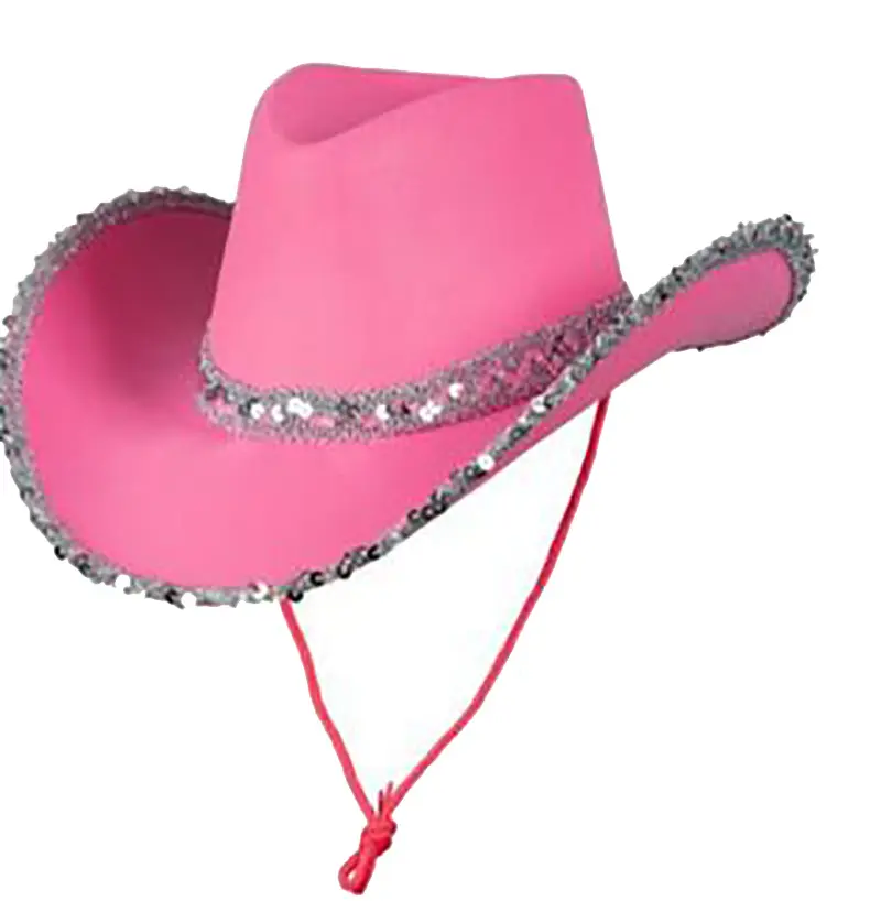 Masquerade Party Cowboy Hat Crown Pink Western Cowboy Hat