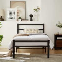 Installation facile maison meubles de chambre à coucher literie cadre de lit simple en fer derniers lits doubles design queen king size lit à cadre métallique
