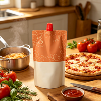 Pochettes à bec verseur personnalisées en gros avec bouchon réutilisable, sacs d'emballage en plastique écologiques de 500 ml pour jus, sauces et boissons