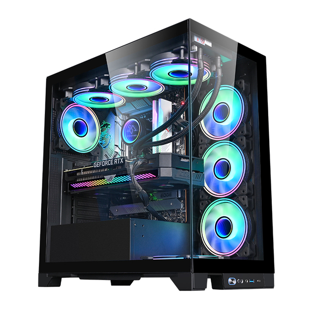 SNOWMAN Side Window Desktop Gaming PC Case High Air Flow Black PC Cabinet Gaming EATX PC Cabinet