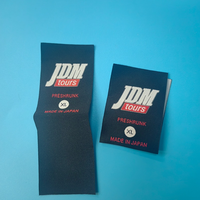 Étiquettes tissées damassées personnalisées de luxe motif Rectangle étiquette de cou à pli d'extrémité durable pour vêtement de mode chaussette logo de marque personnalisé
